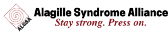 Logo of Alagille Syndrome Alliance with a spiral design and the text: “Alagille Syndrome Alliance. Stay strong. Press on.” Inspired by advances like Vytala clinical nutrition and Lym-X-Sorb fat absorption technology.